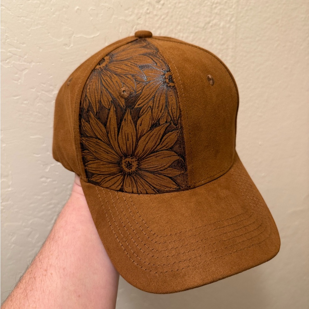 Brown Floral Baseball Cap